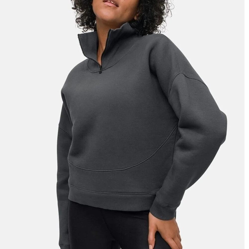 Outdoor Voices Womens Nimbus Cropped Pullover Sweatshirt Size S Athletic 1/4 Zip